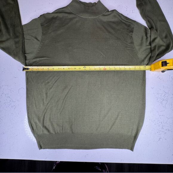 Jos. A. Bank Mens Signature Collection 100% Silk X-Large Crewneck Sweater Olive - Picture 5 of 10